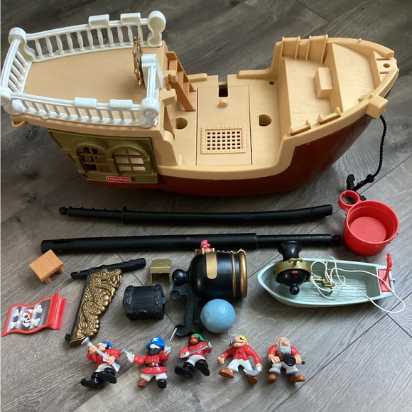 Fisher Price Great Adventures Pirate Ship 1994 Parts and...